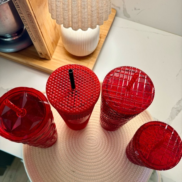 BUNDLE OF RED STARBUCKS CUPS. ALL NEW. - Picture 4 of 6
